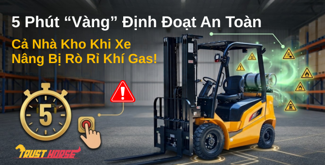 5 Phút "Vàng" Định Đoạt An Toàn Cả Nhà Kho Khi Xe Nâng Bị Rò Rỉ Gas!